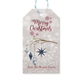 Tree Branch Decorations Glittery Bokeh Gift Tags