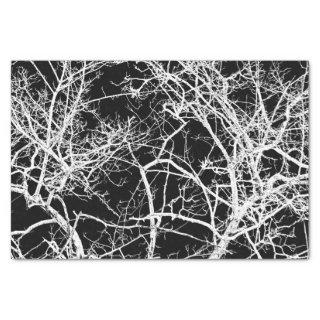 Tree branches on black background tissue paper