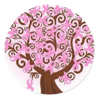 Tree For Breast Cancer Awareness Month Classic Round Sticker