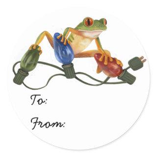 Tree Frog Holiday Sticker