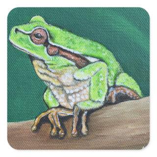 Tree Frog Painting Square Sticker