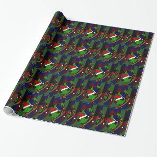 Tree Frog Wearing Santa Hat Art