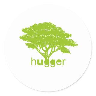 Tree Hugger bottom Classic Round Sticker