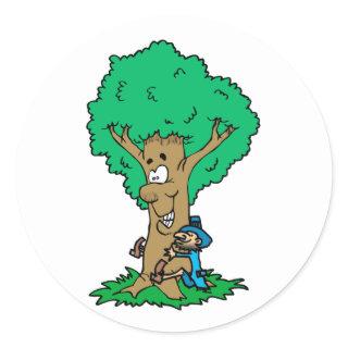 Tree Hugger Classic Round Sticker