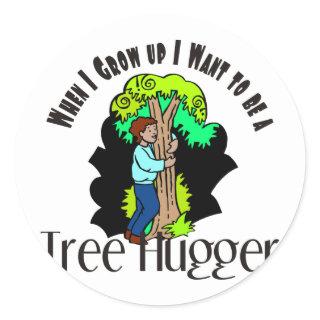 Tree Hugger Classic Round Sticker