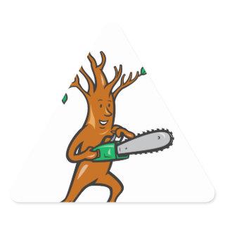 Tree Man Arborist With Chainsaw Triangle Sticker