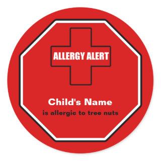 Tree Nuts Allergy Medical Alert Custom Std Sticker