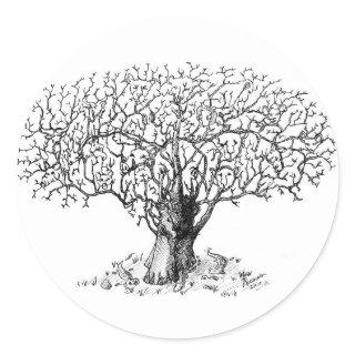 Tree of Life - animals Classic Round Sticker