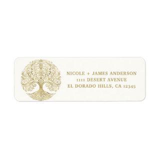 Tree of Life Cream & Gold Celtic Wedding Label