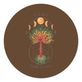 Tree Of Life Moon Phases Chakra  Classic Round Sticker