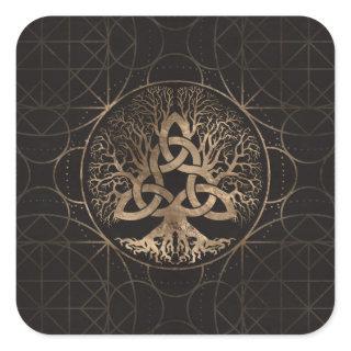 Tree of life -Yggdrasil with Triquetra Square Sticker