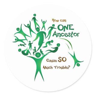Tree One Ancestor Classic Round Sticker