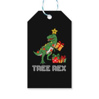 Tree rex dinosaur pajama Christmas gift for kids b Gift Tags