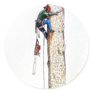 Tree Surgeon Arborist Classic Round Sticker