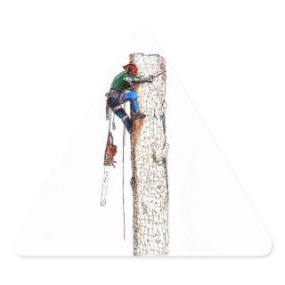 Tree Surgeon Arborist Triangle Sticker