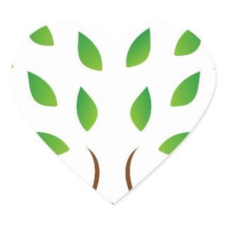 Tree with slim figure showing weight loss heart sticker