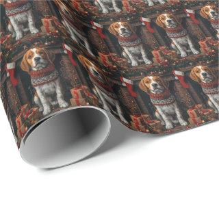 Treeing Walker Coonhound Dog With Christmas Gifts