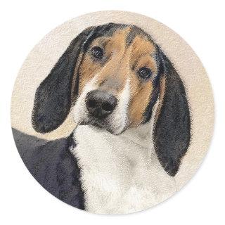 Treeing Walker Coonhound Painting - Original Art Classic Round Sticker