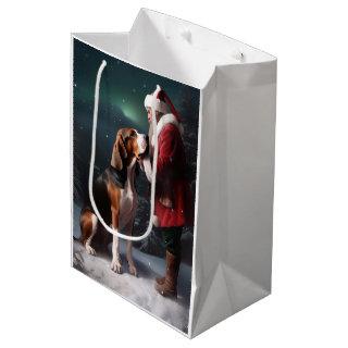 Treeing Walker Coonhound Santa Claus Christmas Medium Gift Bag