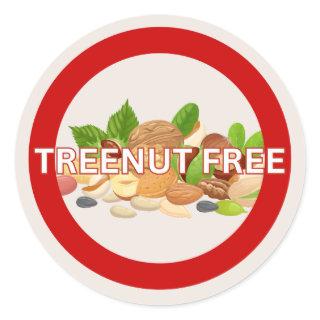 Treenut Free Food Allergy Alert Classic  Classic Round Sticker