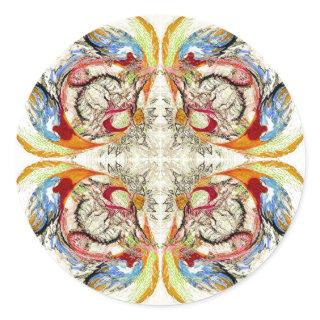 Trees and Birds fantasy Classic Round Sticker