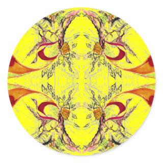 Trees and Birds fantasy Classic Round Sticker