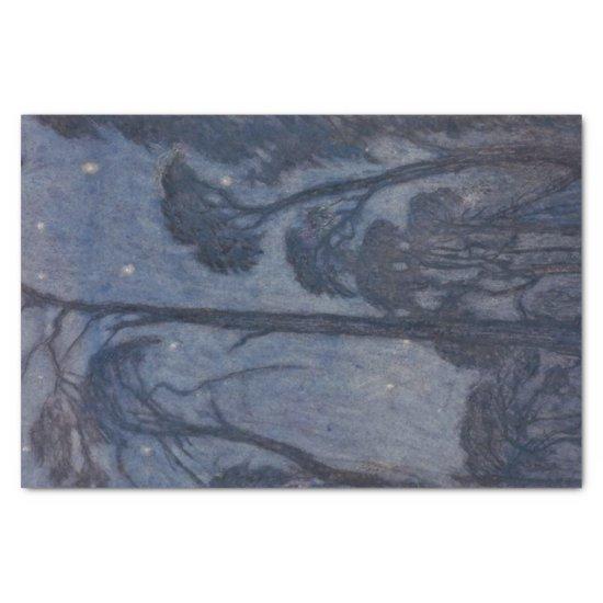 Trees at Twilight (by Edward Robert Hughes) Tissue Paper