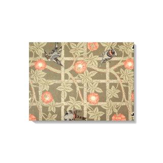 Trellis wallpaper design with a bottle green backg canvas print