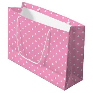 Trend Colors Hot Pink White Polka Dotted Template Large Gift Bag