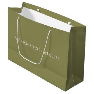 Trend Colors - Olive Green Color - Solid Large Gift Bag