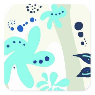 Trending abstract Pattern light colour floral blob Square Sticker