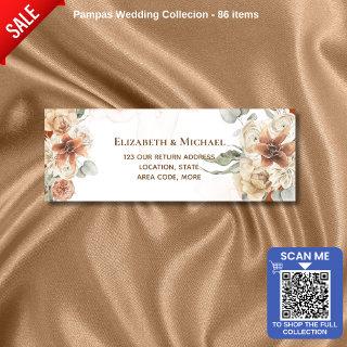 Trending Terracotta Pampas Grass Wedding Label