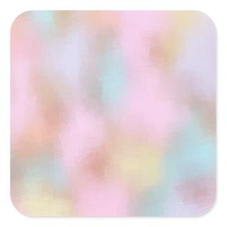 Trendy Abstract Art Pastel Colors Blank Template Square Sticker