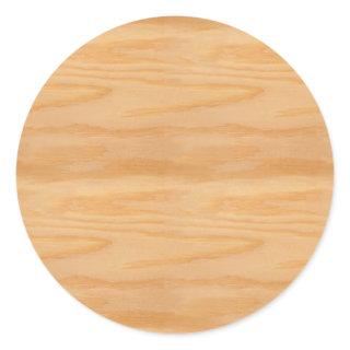 Trendy Blank Wood Template Elegant Design Classic Round Sticker