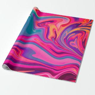 Trendy Bright Blue Pink Green Abstract Pattern