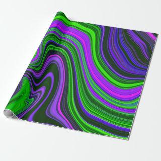 Trendy Bright Neon Purple Green Abstract Pattern