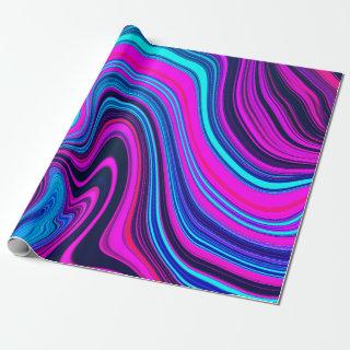 Trendy Bright Neon Purple Pink Abstract Pattern