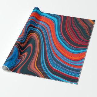 Trendy Bright Orange Blue Abstract Pattern