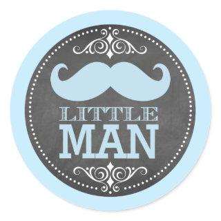 Trendy Chalkboard Little Man Classic Round Sticker