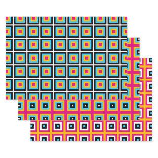 Trendy Chic Op Art Colorful Geometric Patterns  Sheets