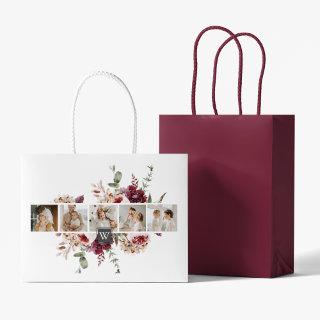 Trendy Collage Family Photo Colorful Flowers Gift Large Gift Bag