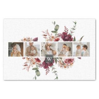 Trendy Collage Family Photo Colorful Flowers Gift Tissue Paper