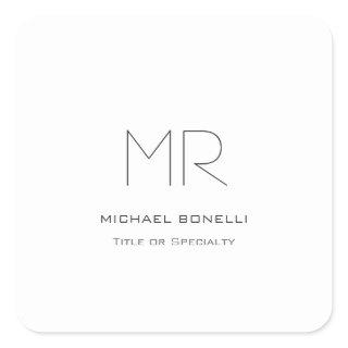 Trendy custom made modern minimalist square sticker