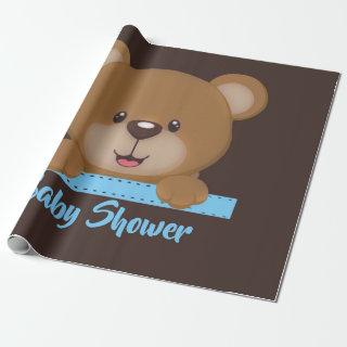 Trendy Cute Teddy Bear Boy Baby Shower
