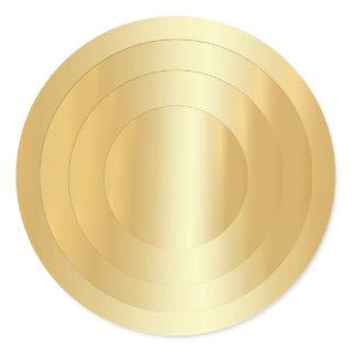 Trendy Elegant Faux Gold Glamorous Template Classic Round Sticker
