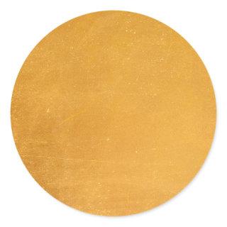 Trendy Elegant Glamour Faux Gold  Classic Round Sticker