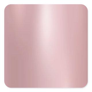 Trendy Elegant Rose Gold Blank Modern Template Square Sticker