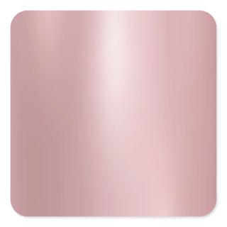 Trendy Elegant Rose Gold Blank Modern Template Square Sticker