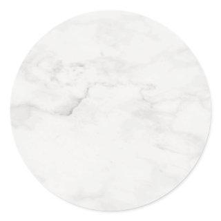 Trendy Elegant White Marble Blank Template Custom Classic Round Sticker