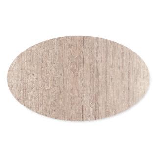 Trendy Elegant Wood Board Look Blank Template Oval Sticker